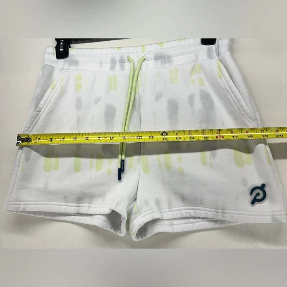 Peloton Chic‎ Tie-Dye Sweat Short White Green Grey Women's Size M